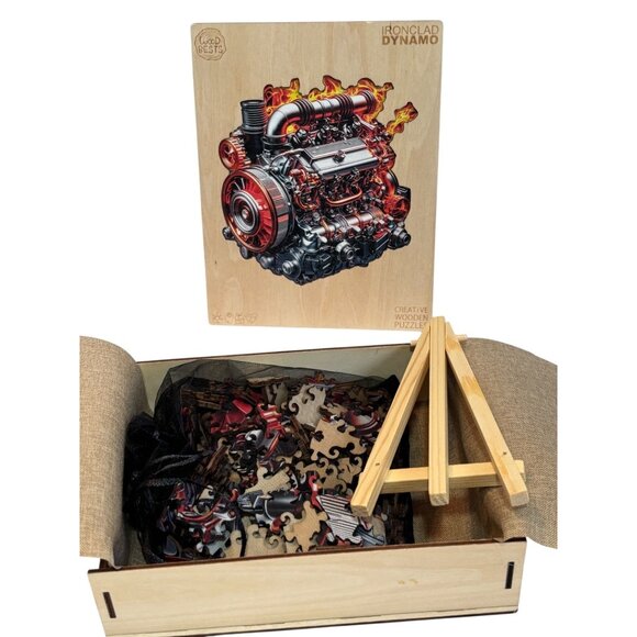 Creative Wooden Puzzles Set W/ Ironclad Dynamo Ocean Mug & Mechanical Steam Trai - Picture 5 of 16